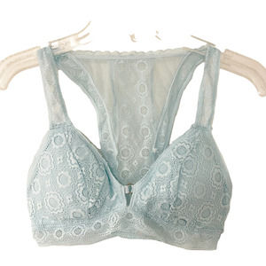 Aerie Lace Racerback Bralette Bra Blue Small
